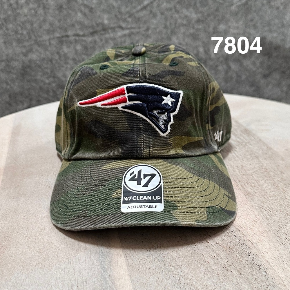 New England Patriots 47 Clean Up Hat Mens Camo NFL Baseball Cap OSFA Adjustable